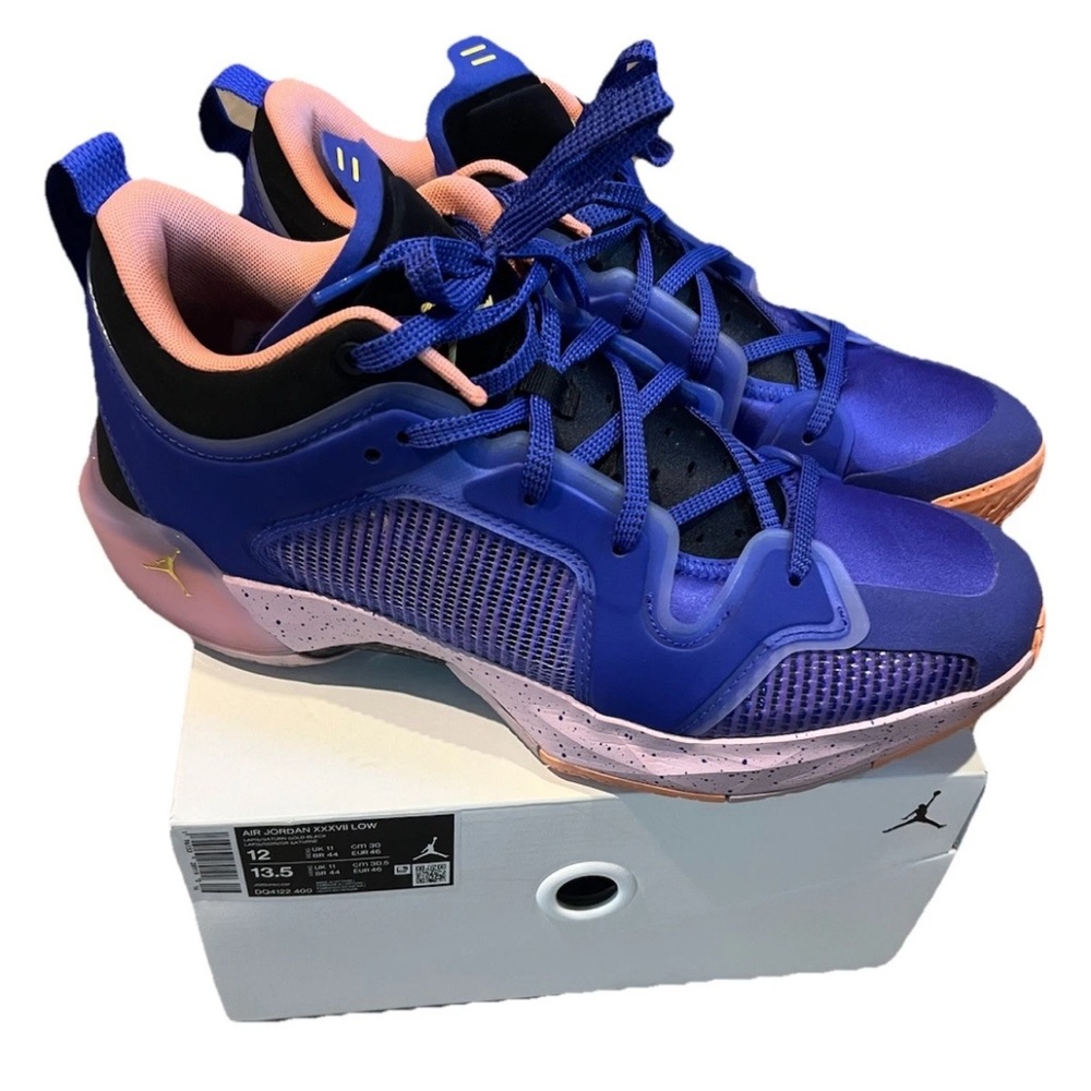 Air Jordan XXXVII Low - Lapis/Saturn Gold-Black - Men’s Sz 12  ⭐️ Excellent ⭐️